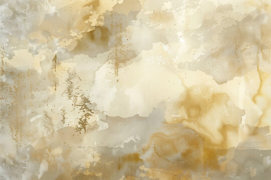 Gold abstract watercolor background with grey and yellow warm colors