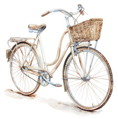Vintage bicycle with wicker basket