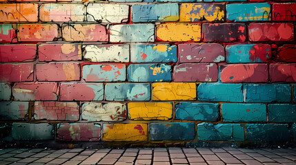 Abstract graffiti painting on concrete wall