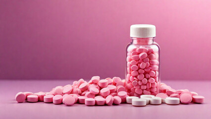 pink pills and bottle
