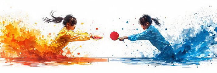 Table Tennis Sportsmanship - obrazy, fototapety, plakaty