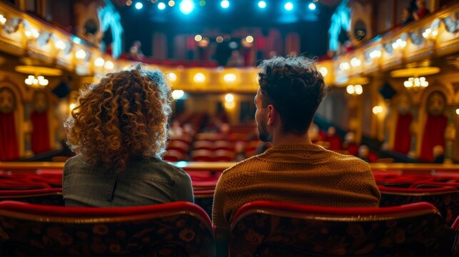 A couple attending a live theater performance