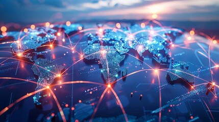 Obraz premium A global trade network facilitating commerce between countries