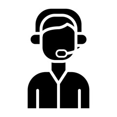 Call Center Agent glyph icon