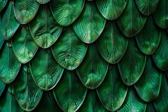 Snake skin background, pattern with green reptile skin