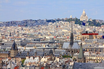 Paris skyline with Basilica Sacre Coeur