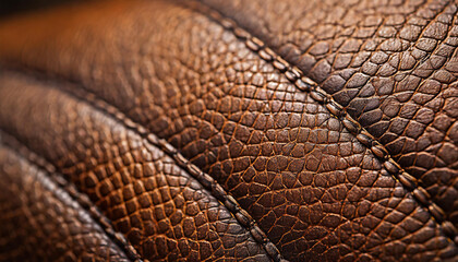 Close-up view of brown leather texture. Natural material.