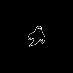 Ghost the ghost icon. Flat design isolated on black background
