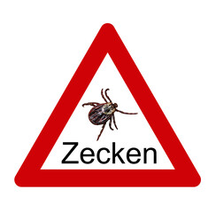 Ein Warnhinweis auf Zecken.