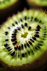 A detailed macro photograph of the inner workings of kiwi