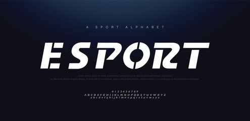 Sport Modern Italic Alphabet Font. Typography urban style fonts for technology, digital, movie logo design. vector illustration - obrazy, fototapety, plakaty