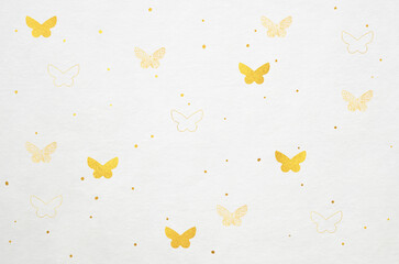 Japanese Washi paper texture with butterfly pattern. Luxury modern Japanese style background.