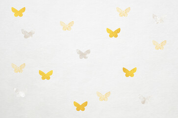 Japanese Washi paper texture with butterfly pattern. Luxury modern Japanese style background.