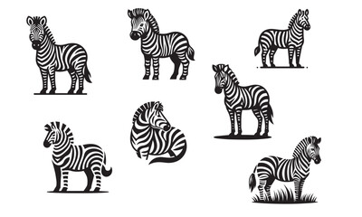 Fototapeta na wymiar set of zebras