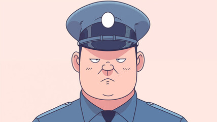 Hand drawn cartoon police illustration
 - obrazy, fototapety, plakaty