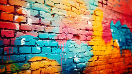 Fototapeta premium Graffiti brick wall