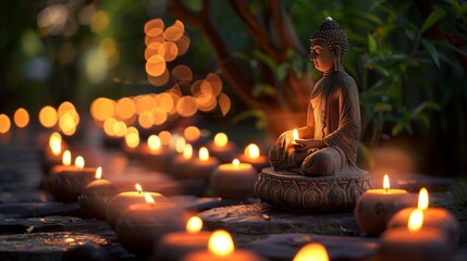 buddha statue with candle