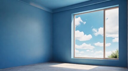 Fototapeta premium empty room with window and sky