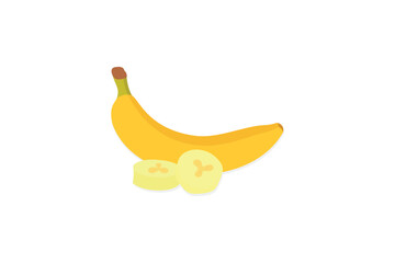 Banana icon in flat style. Vector illustration isolated on white background