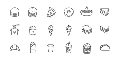 Fast food icon. Restaurant menu vector sign