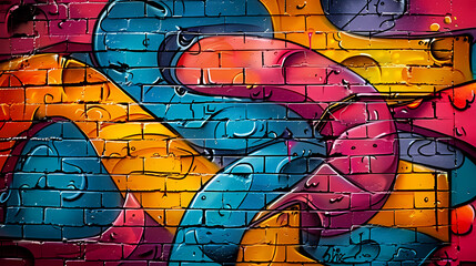 Obraz premium Graffiti brick wall