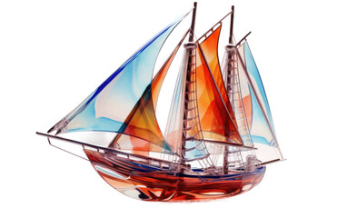 Modern Glass Bottom Boat Isolated on Transparent Background