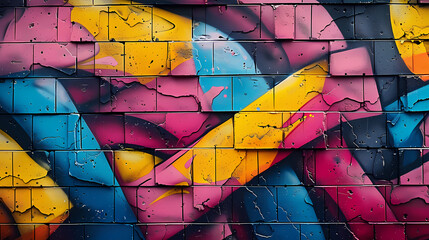 Obraz premium Graffiti brick wall