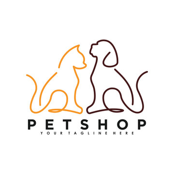 Petshop logo design vector with creative illustration