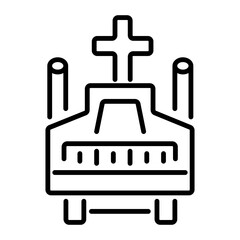 Premium line style icon of church organ 