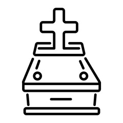 Easy to edit linear icon of a headstone 