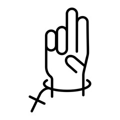 Check out linear icon of jesus hand 