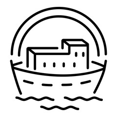 Premium line style icon of noah ark 
