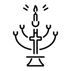Grab this linear icon of candleholder 