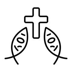 Ready to use linear icon of ichthys sign 