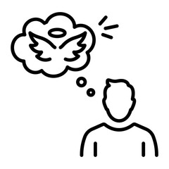 Trendy line style icon of guardian angel 