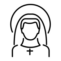 Here’s a linear icon of a patron saint 