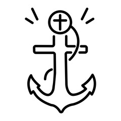 Check out linear icon of an anchor 