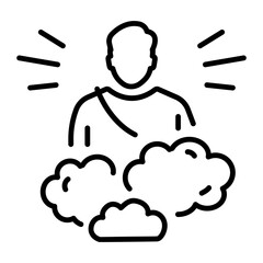 Handy line style icon of jesus 