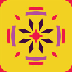 Flower seamless pattern full color and yellow background number 9