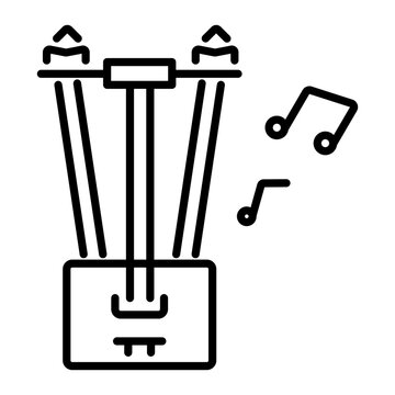 Customizable linear icon of begena music 