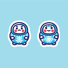 Cute Daruma Cartoon Vector Art Design