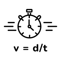 A well-designed linear icon depicting velocity 