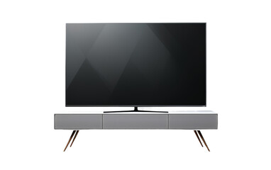 Sleek LED Smart TV with Stand Isolated on Transparent Background