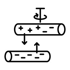 Get linear icon of electrostatic induction