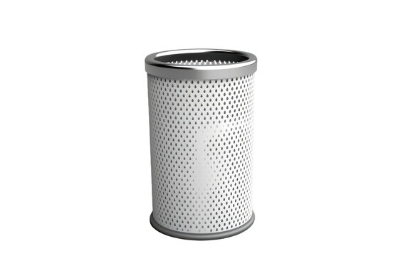 Stainless Steel Garbage Can Isolated on Transparent Background