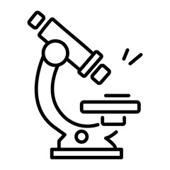 Ready to use linear icon of a microscope 