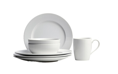 Everyday Dinnerware Set Isolated on Transparent Background