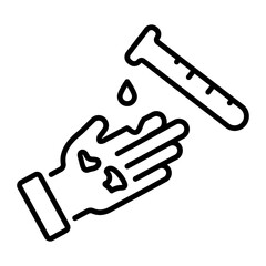 An editable line icon of corrosive experiment 