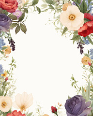 Wedding invitation or Mother's Day background, empty space surrounded with flowers, top view peonies