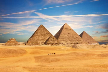 Foto op Canvas The Pyramid of Egypt complex in the sands of Giza desert, Africa © AlexAnton